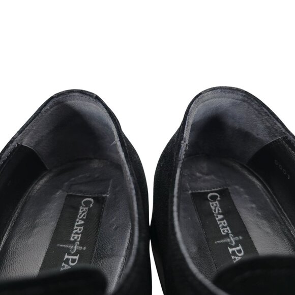 Cesare Paciotti Italy Mens 10 Dress Shoes Black Suede Leather Square-toe Derby - Picture 9 of 13